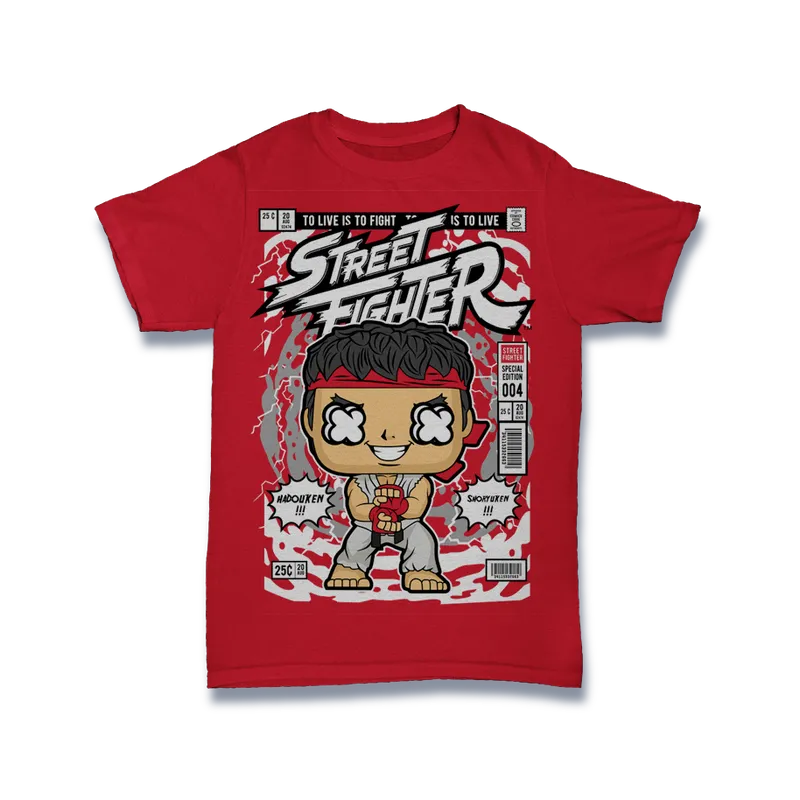 BIGTIME Comic Style Street Fighter Ryu T-Shirt Unisex default Front #farbe_default