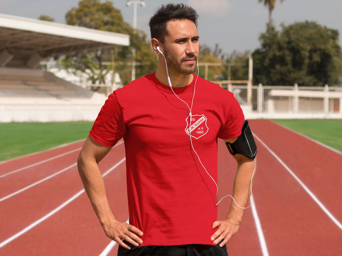 BIGTIME DJK RÖDDER - Funktionsshirt inkl. Vereinslogo Herren rot Front #farbe_rot