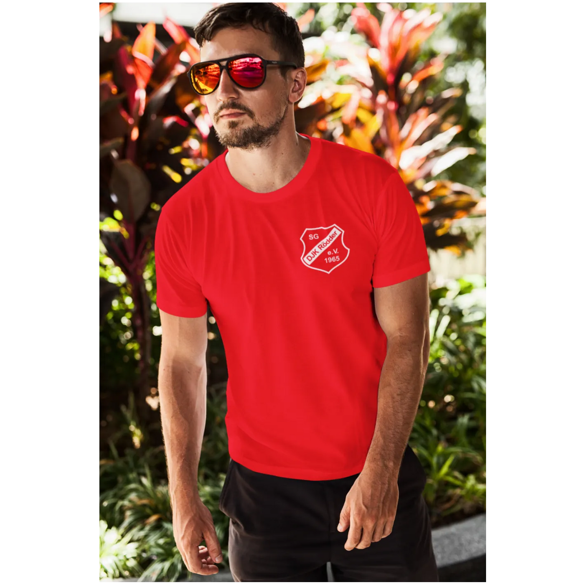 BIGTIME DJK RÖDDER - T-Shirt inkl. Vereinslogo Herren rot Front #farbe_rot
