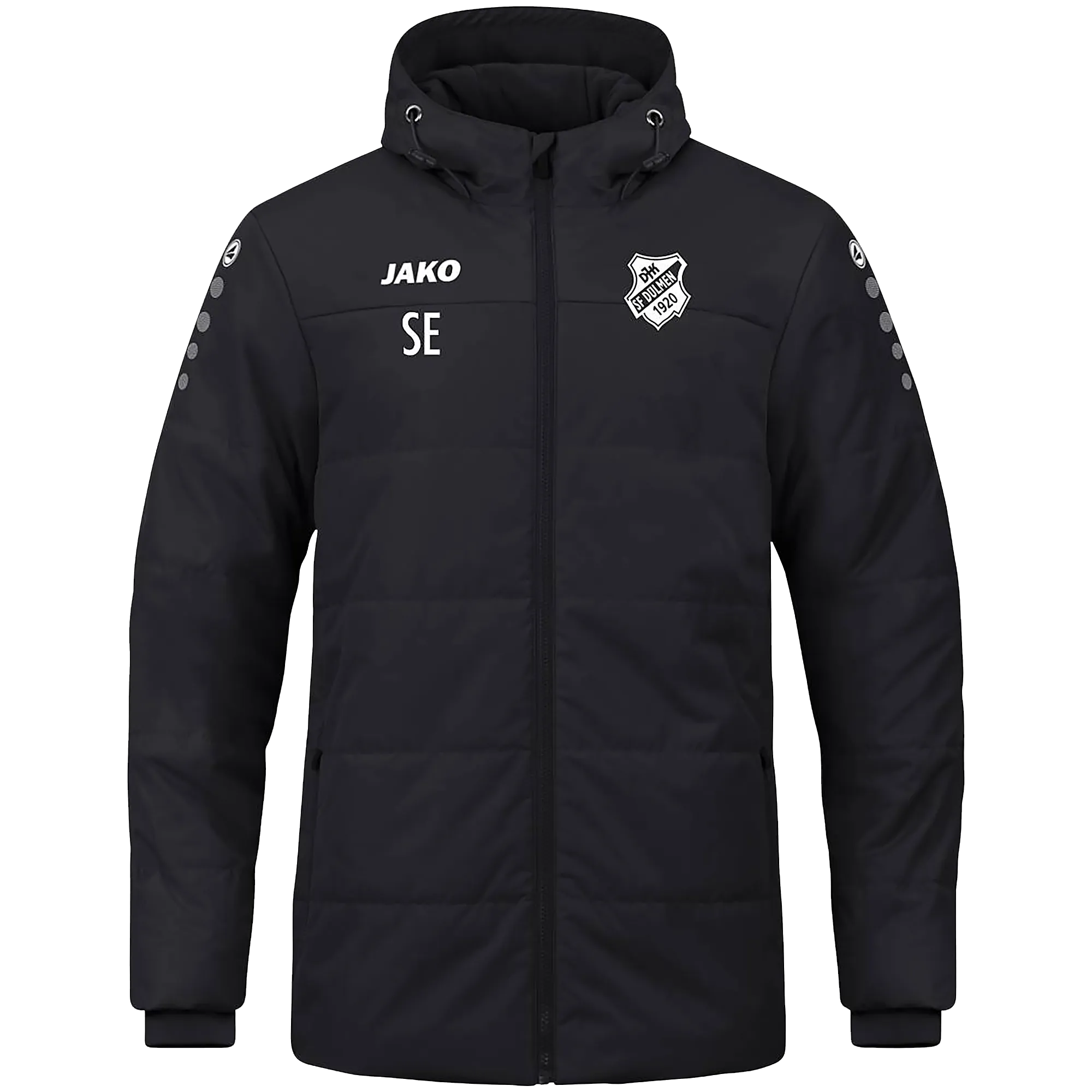 JAKO DJK SF Dülmen | Regenjacke Coachjacke Team Unisex schwarz Front #farbe_schwarz