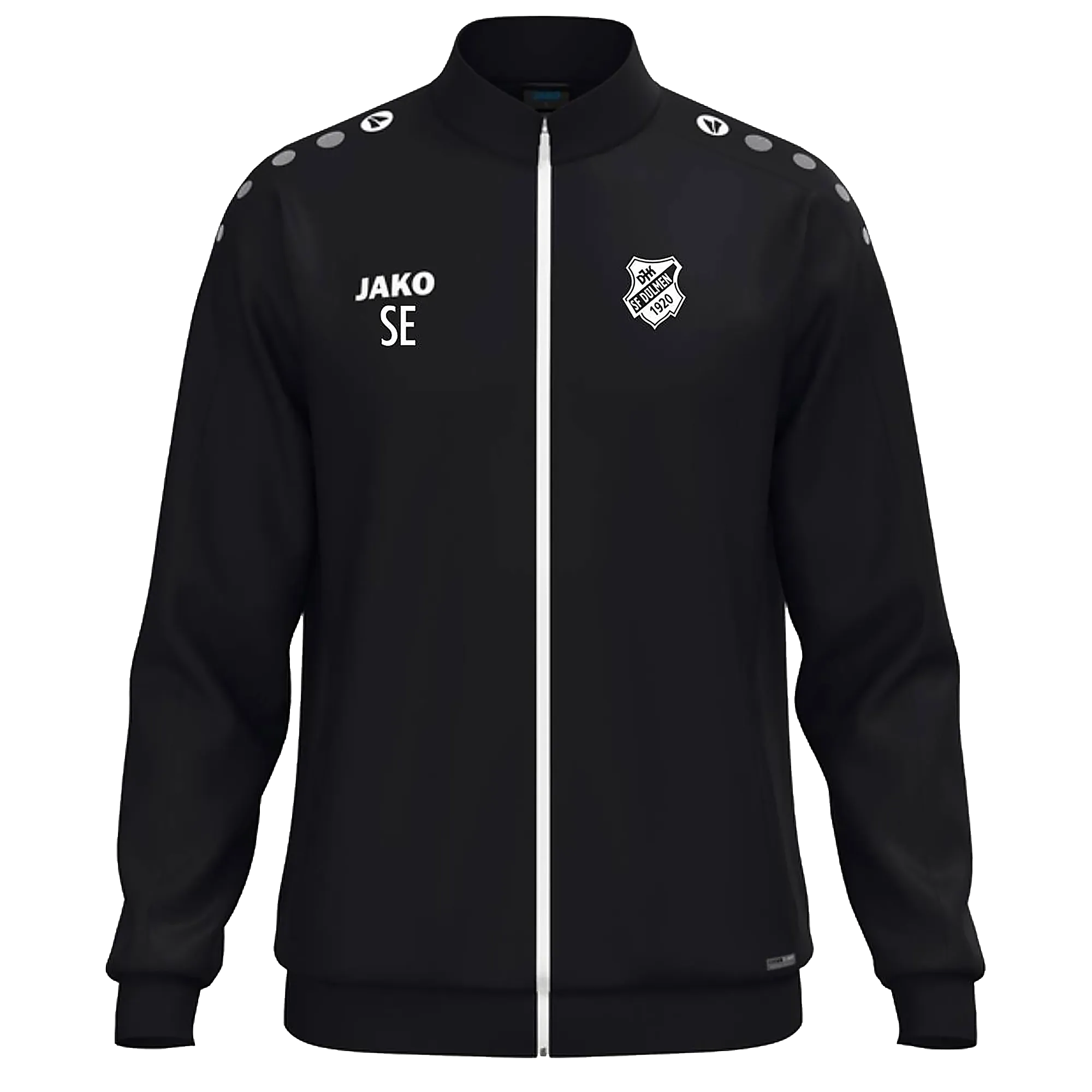 JAKO DJK SF Dülmen | Polyesterjacke One Unisex schwarz Front #farbe_schwarz