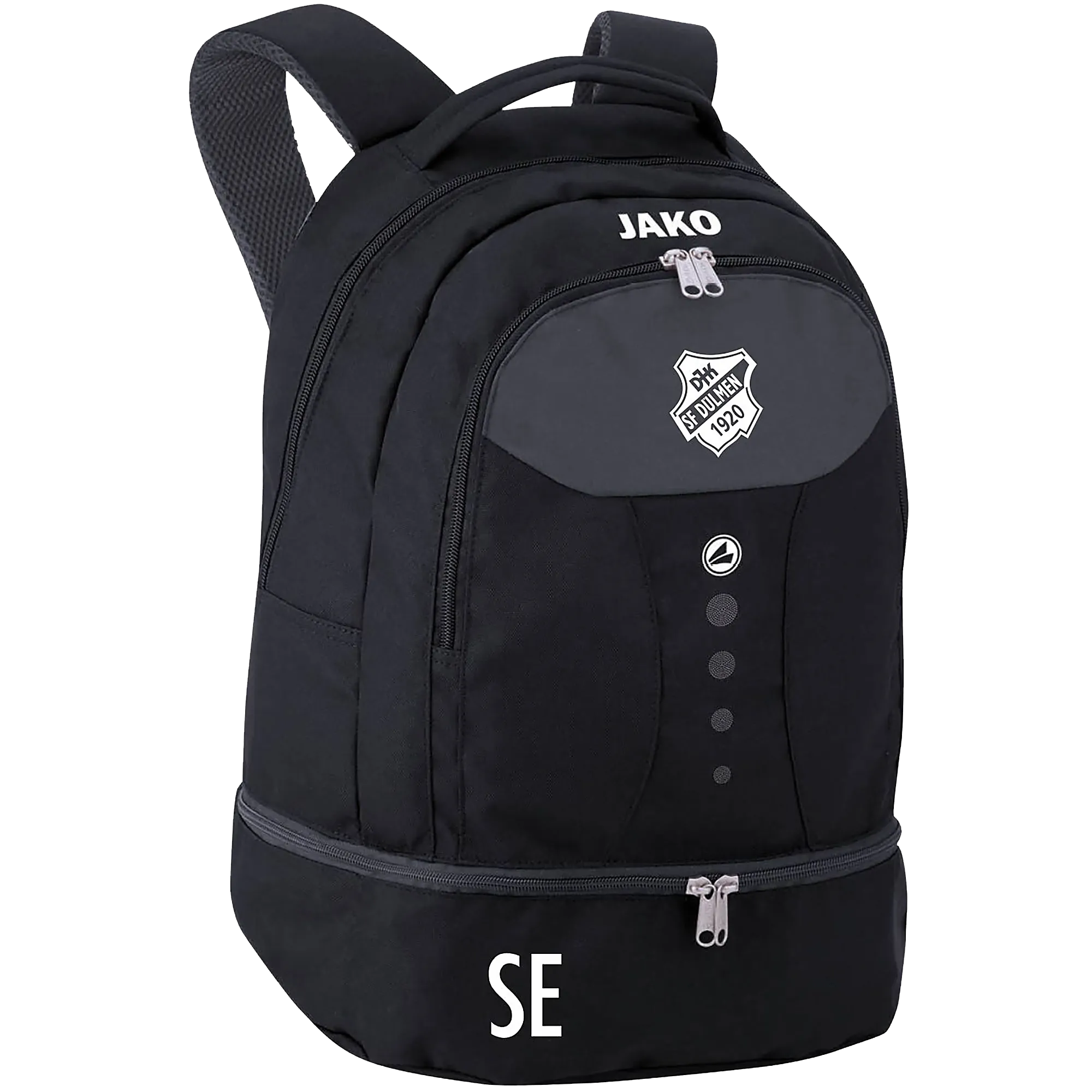 JAKO DJK SF Dülmen | Rucksack TLS Unisex schwarz Front #farbe_schwarz