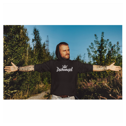 BIGTIME Dschungel Camp Dschungel König*in Hoodie Unisex schwarz Front 