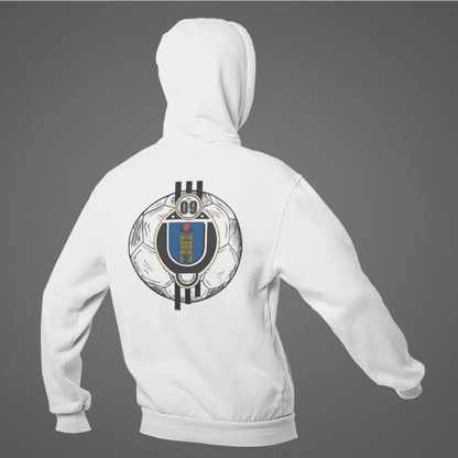 BIGTIME Hoodie - FC09 Logo-Fußball - Oversize Hoodie weiss Front 