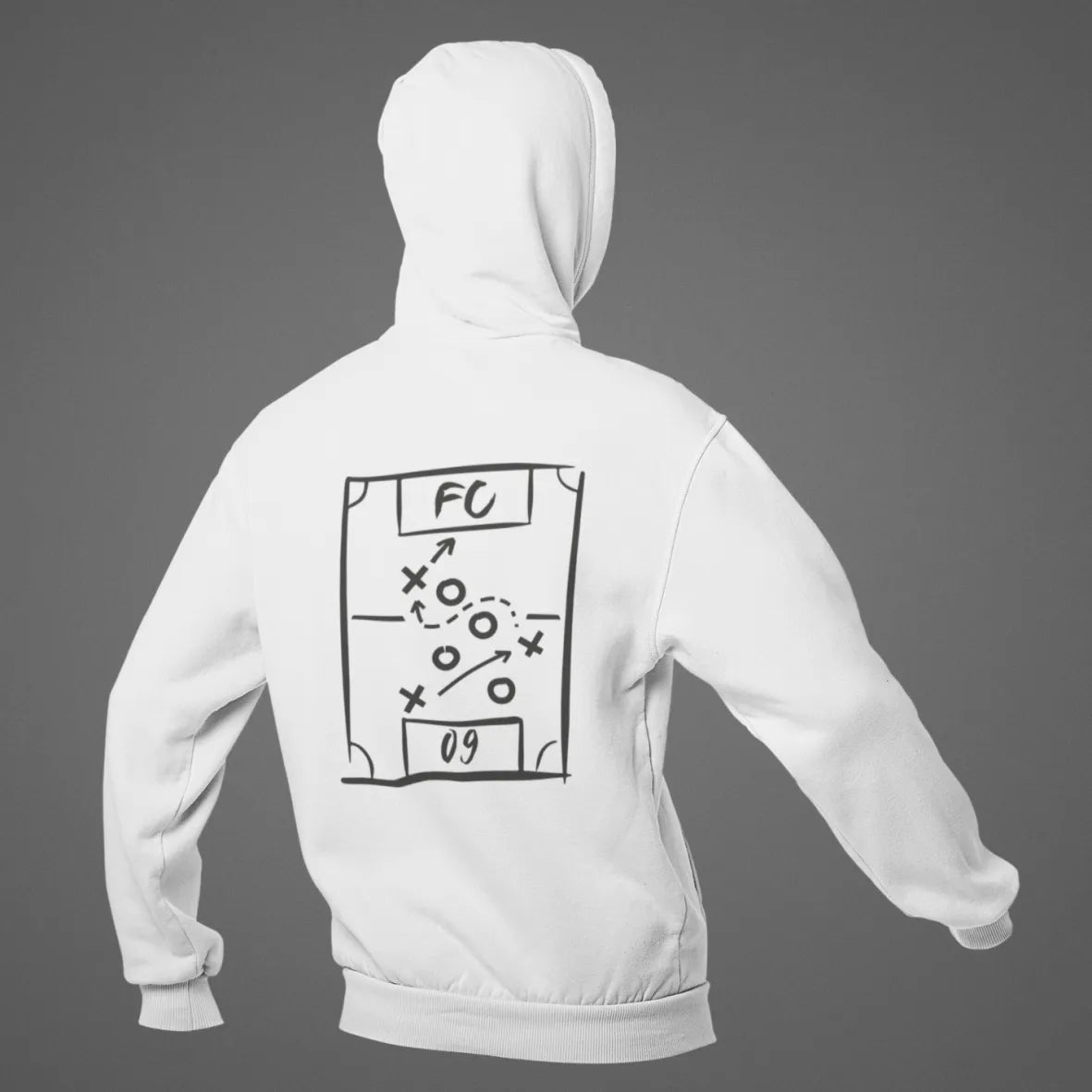 BIGTIME KIDS | Hoodie - FC09 Taktiktafel - Hoodie weiss Front #farbe_weiss