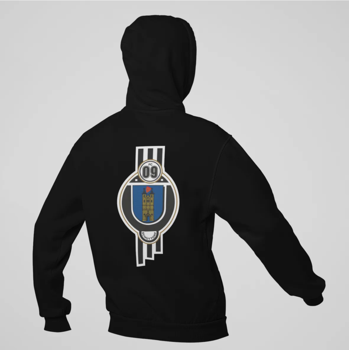 BIGTIME Hoodie - FC09 Wappen - Hoodie schwarz Front #farbe_schwarz