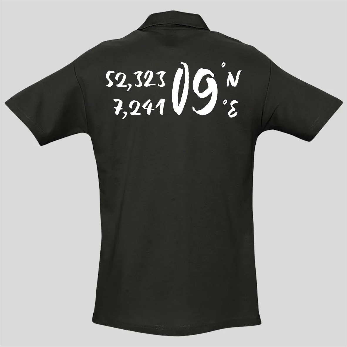 BIGTIME Poloshirt - FC09 Koordinaten - Herren schwarz Front #farbe_schwarz