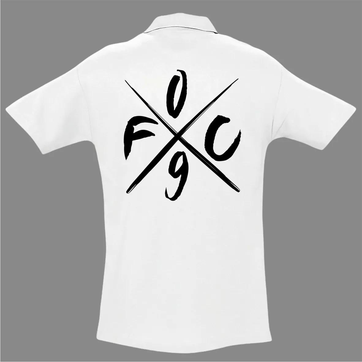 BIGTIME Poloshirt - FC09 Kreuz - Damen weiss Front #farbe_weiss