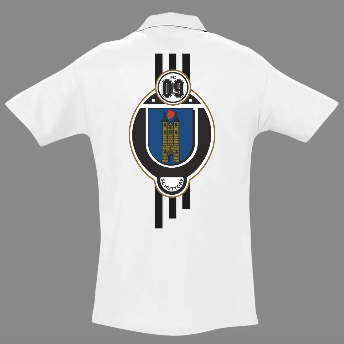 BIGTIME Poloshirt - FC09 Wappen - Damen weiss Front #farbe_weiss
