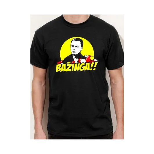 BIGTIME Filme & Serien Bazinga Sheldon Copper Nerd Shirt schwarz T-Shirt Herren schwarz Front #farbe_schwarz