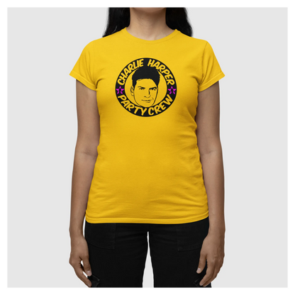BIGTIME Filme & Serien Charlie Harper Design 1 T-Shirt Damen gold Front 