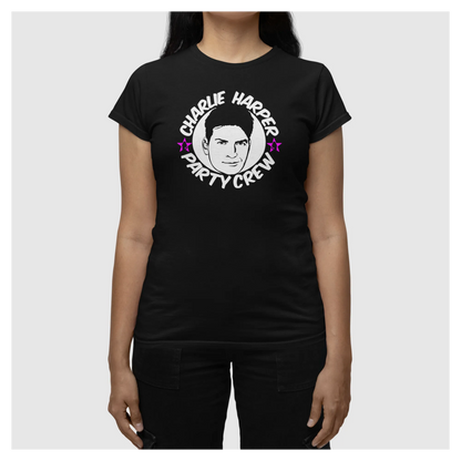 BIGTIME Filme & Serien Charlie Harper Design 2 T-Shirt Damen schwarz Front 