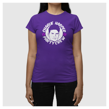 BIGTIME Filme & Serien Charlie Harper Party Crew Shirt lila T-Shirt Damen radiant purple Front 
