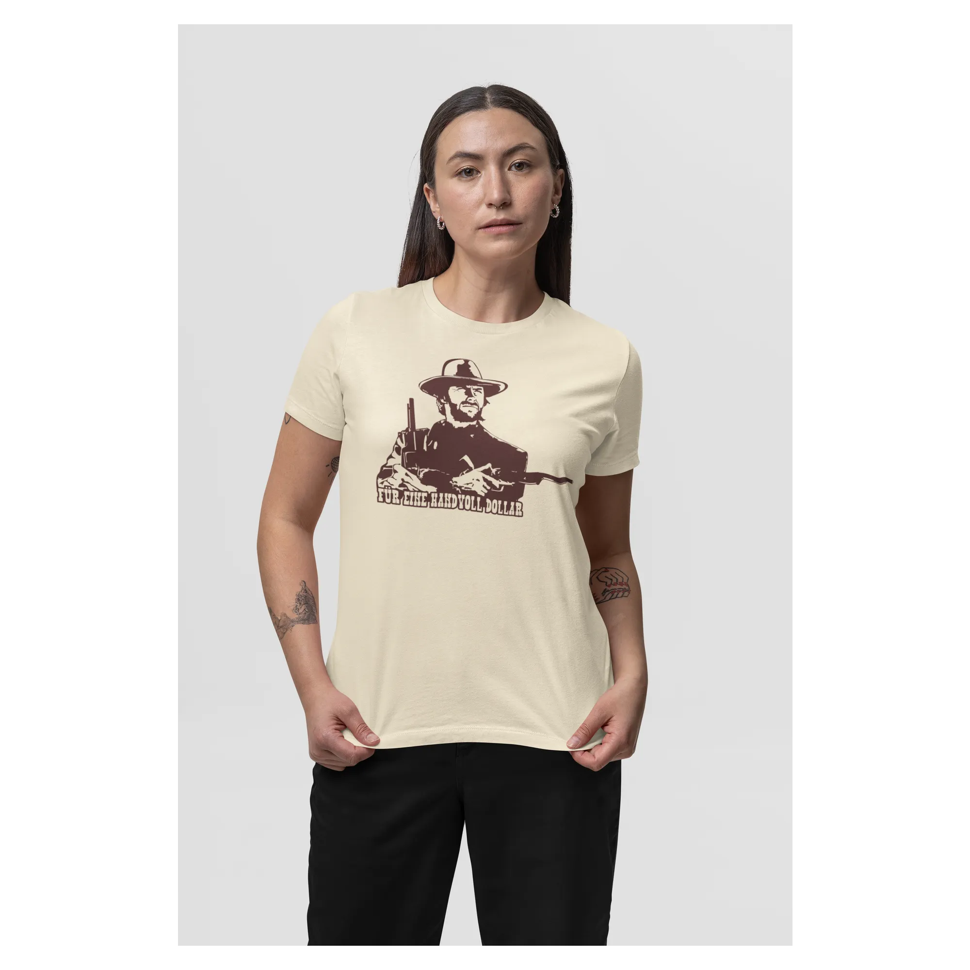 BIGTIME Filme & Serien Clint Eastwood beige T-Shirt Damen beige Front #farbe_beige