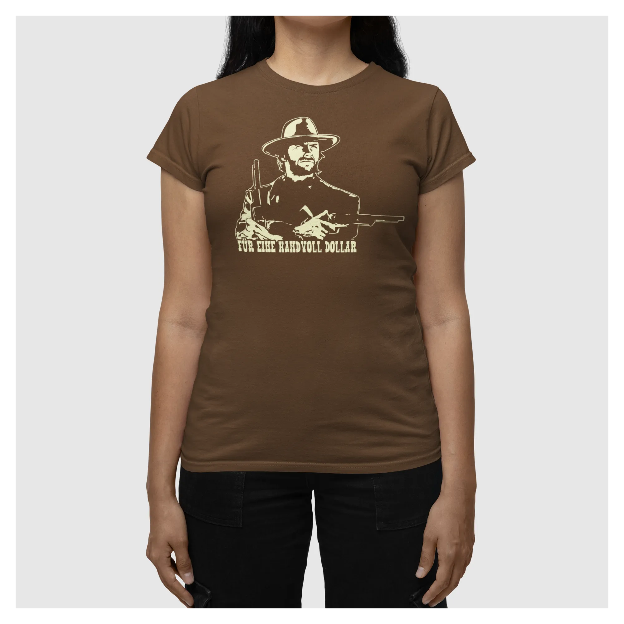 BIGTIME Filme & Serien Clint Eastwood braun T-Shirt Damen braun Front #farbe_braun