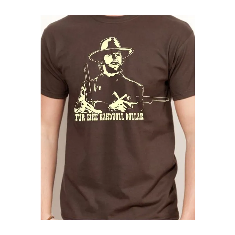 BIGTIME Filme & Serien Clint Eastwood Western Shirt braun T-Shirt Herren braun Front #farbe_braun
