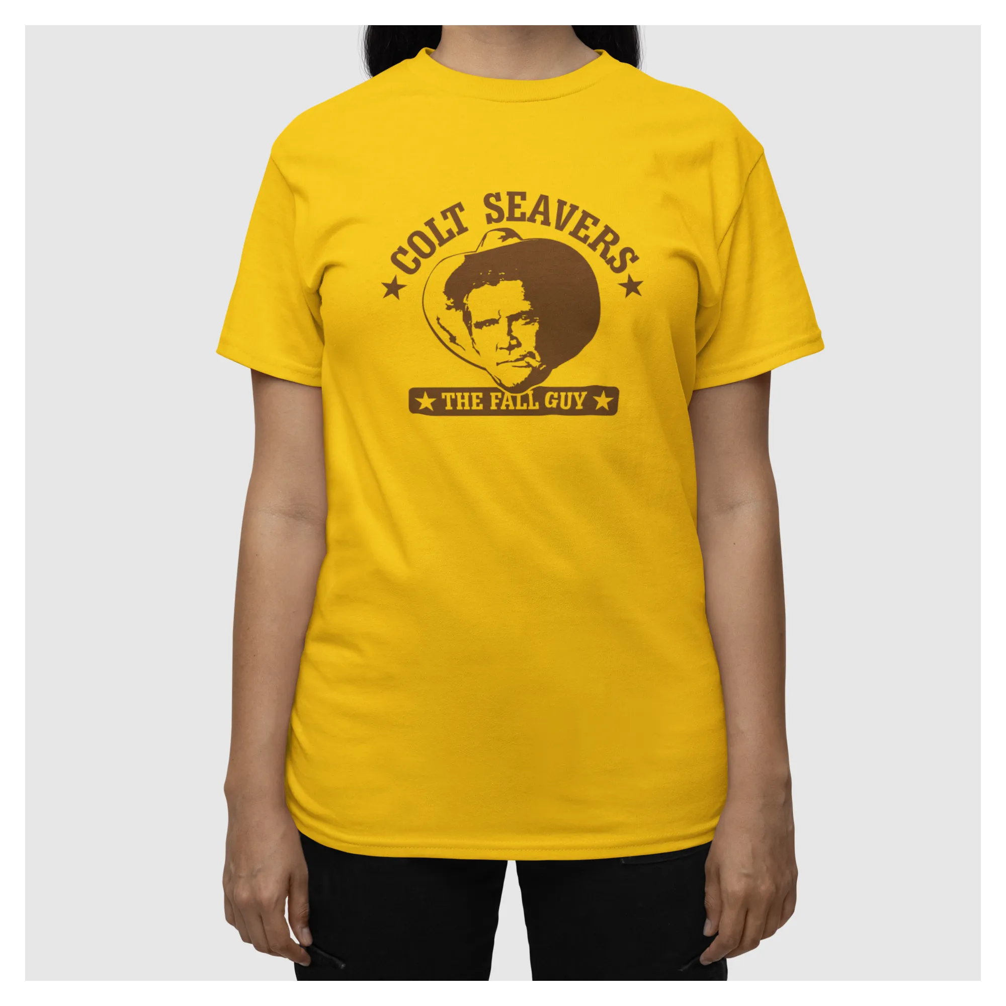 BIGTIME Filme & Serien Colt Seavers gelb T-Shirt Damen gelb Front #farbe_gelb