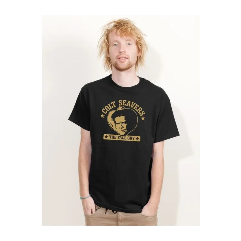 BIGTIME Filme & Serien Colt Seavers schwarz T-Shirt Herren schwarz Front #farbe_schwarz