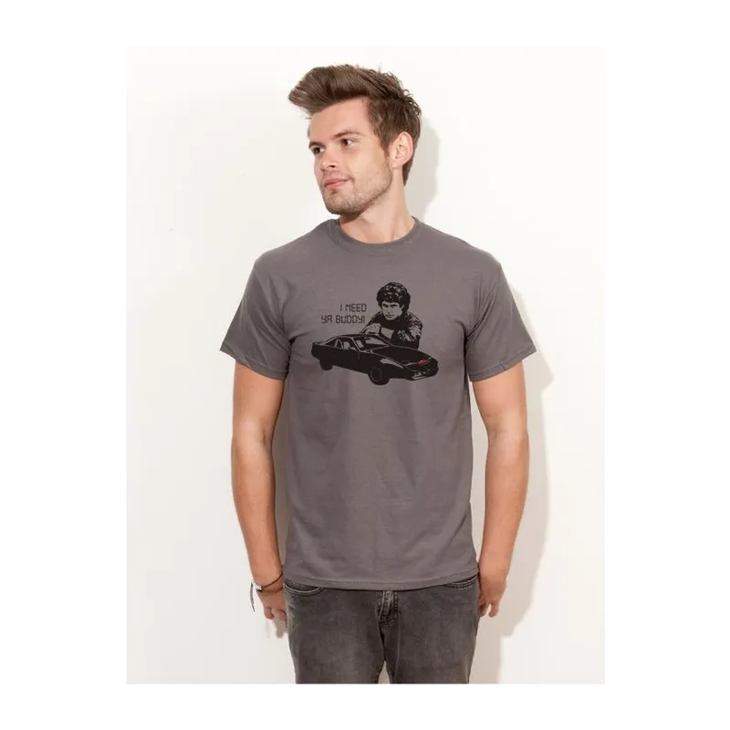 BIGTIME Filme & Serien David Hasselhoff Knight Rider Serienshirt anthrazit T-Shirt Herren anthrazit Front #farbe_anthrazit