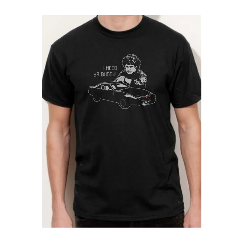 BIGTIME Filme & Serien David Hasselhoff Knight Rider Serienshirt schwarz T-Shirt Herren schwarz Front #farbe_schwarz