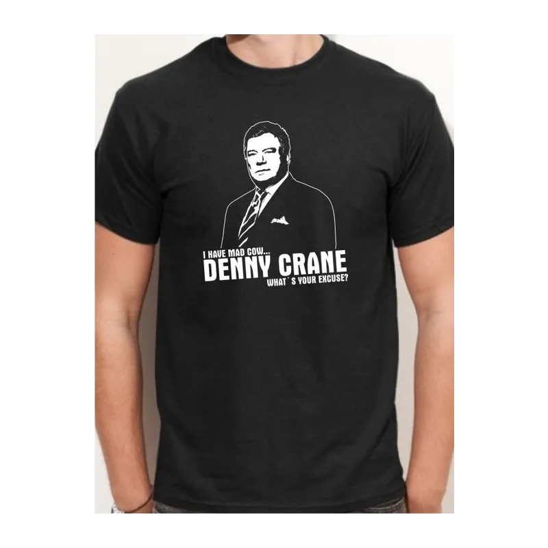 BIGTIME Filme & Serien Denny Crane Mad Cow Shirt T-Shirt Herren schwarz Front #farbe_schwarz