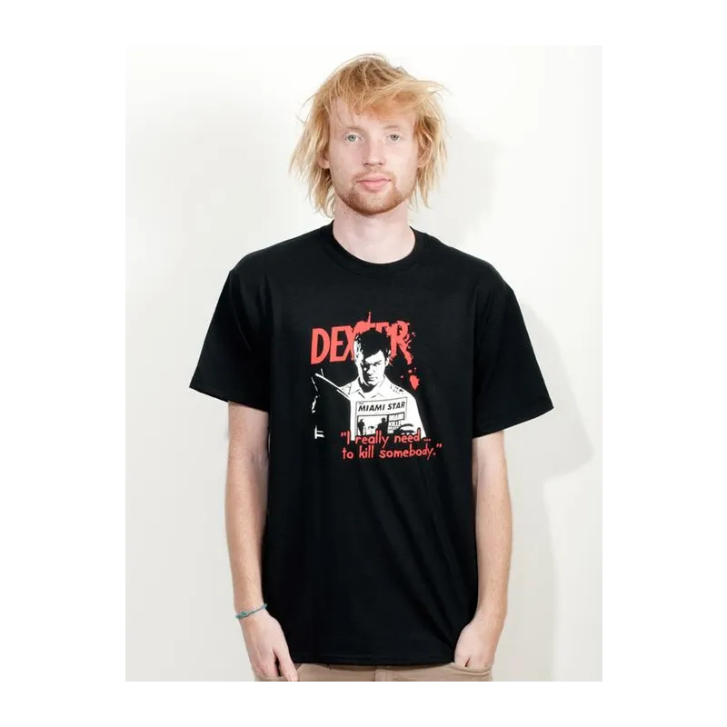 BIGTIME Filme & Serien Dexter schwarz T-Shirt Unisex schwarz Front #farbe_schwarz