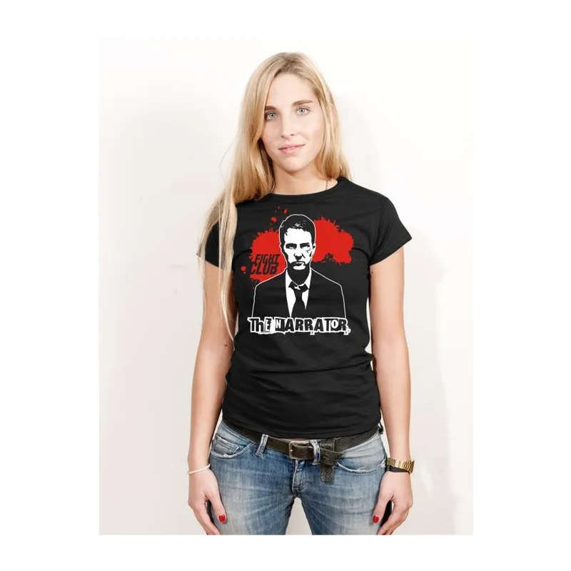 BIGTIME Filme & Serien Fight Club The Narrator Film Shirt T-Shirt Damen schwarz Front #farbe_schwarz