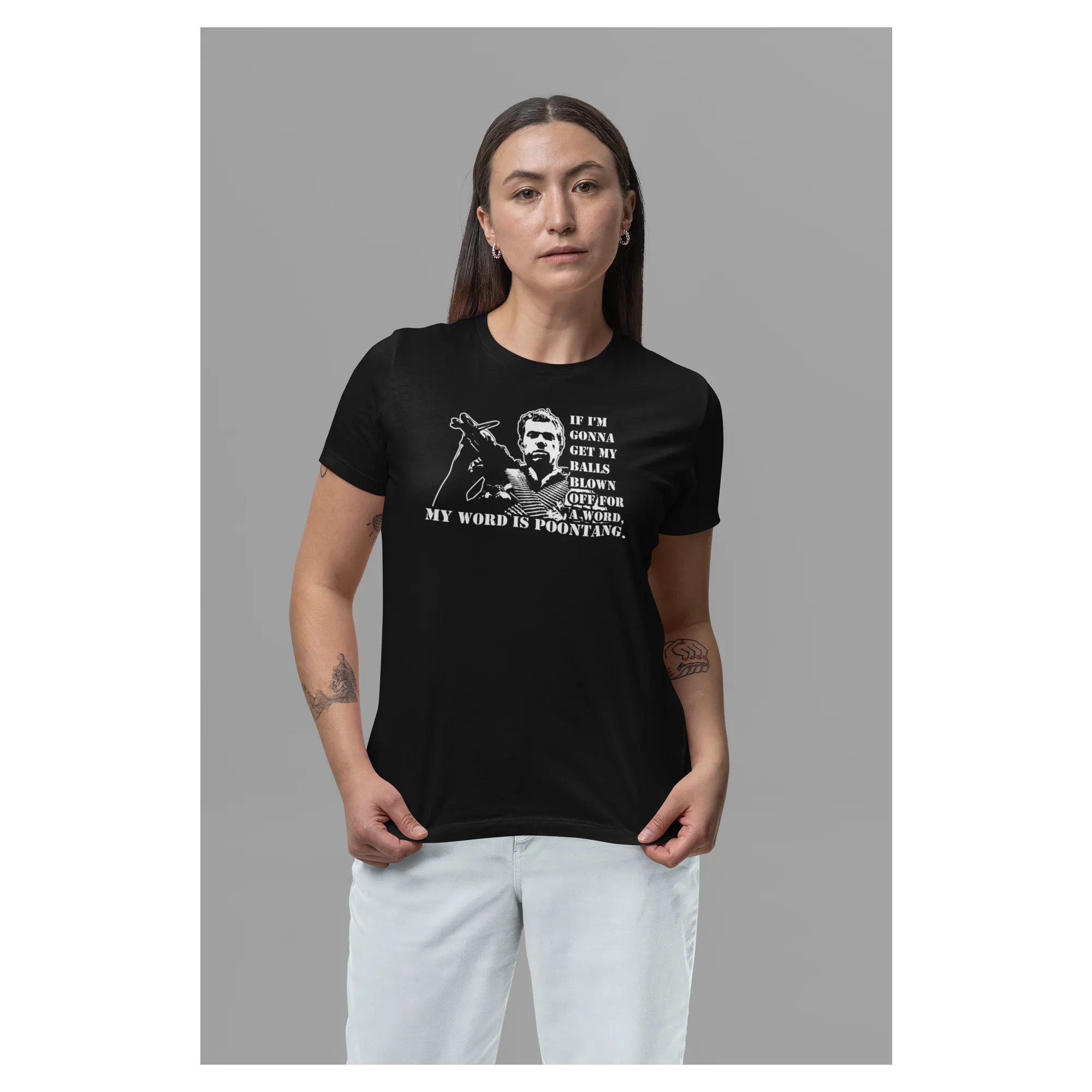 BIGTIME Filme & Serien Full Metal Jacket Animal Mother Film Shirt schwarz T-Shirt Damen schwarz Front #farbe_schwarz