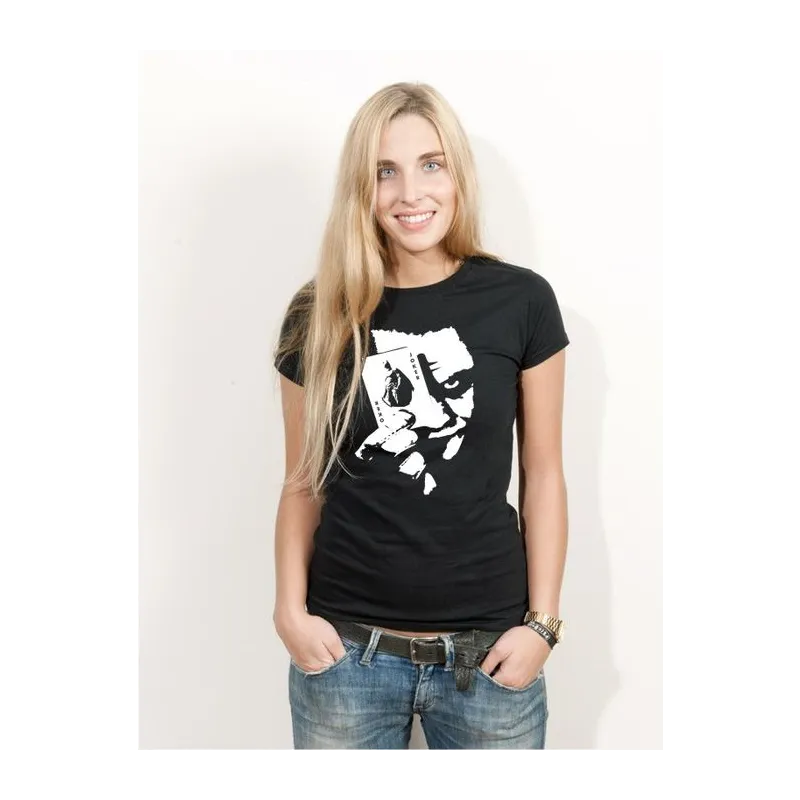 BIGTIME Filme & Serien Heath Ledger Joker Film Shirt schwarz Motiv 2 T-Shirt Damen schwarz Front #farbe_schwarz