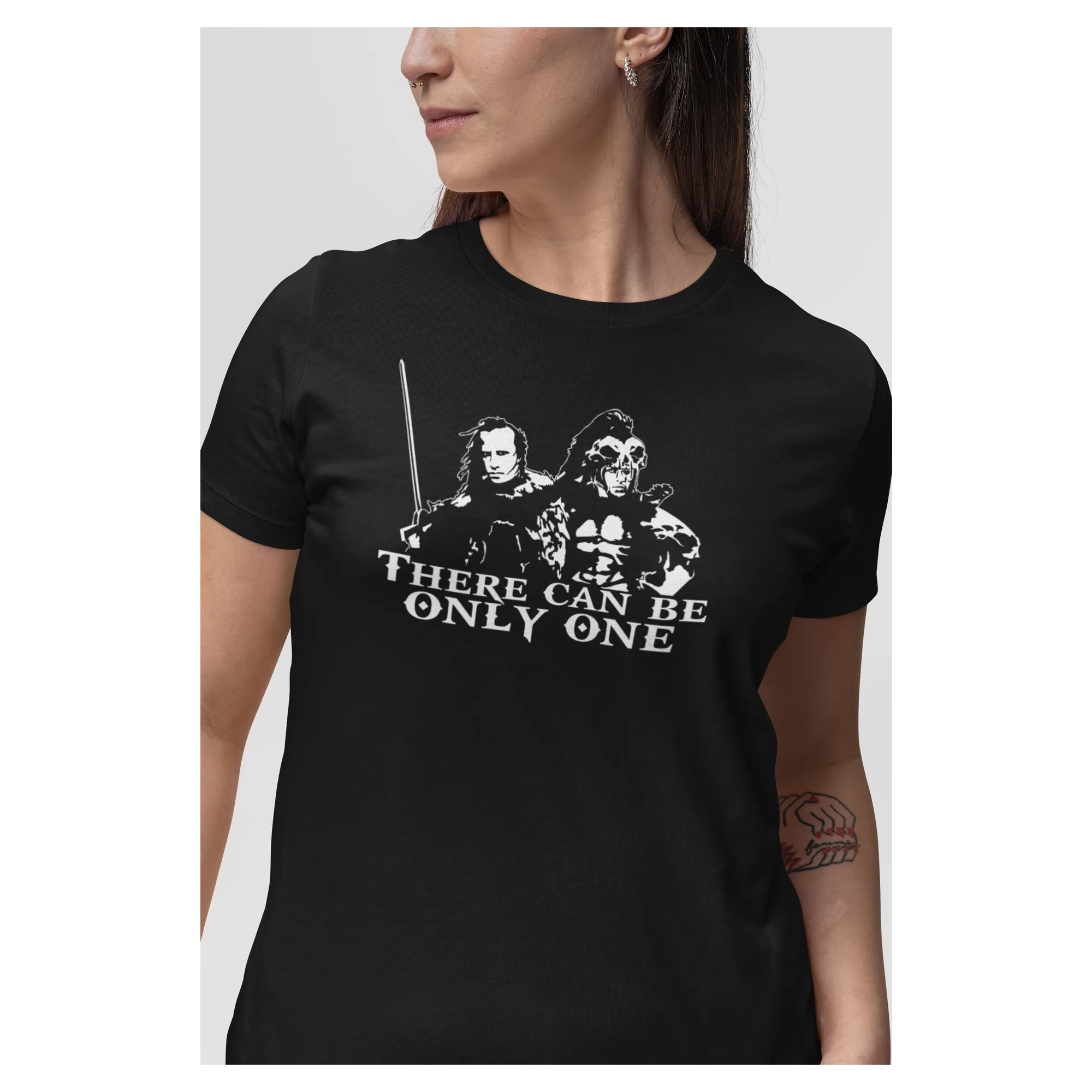 BIGTIME Filme & Serien Highlander T-Shirt Damen schwarz Front #farbe_schwarz