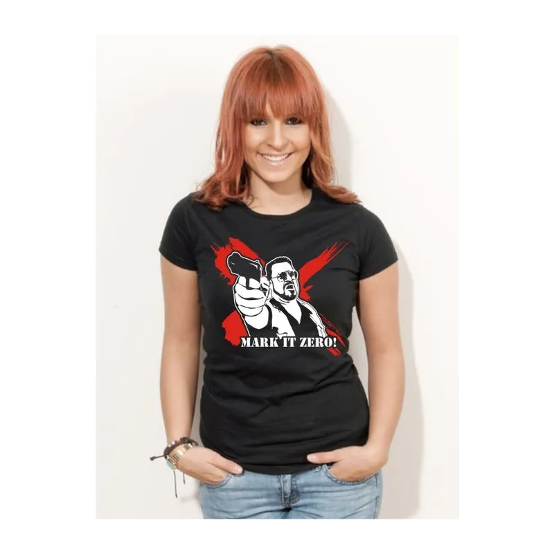 BIGTIME Filme & Serien Lebowski Walter Sobchak schwarz T-Shirt Damen schwarz Front #farbe_schwarz