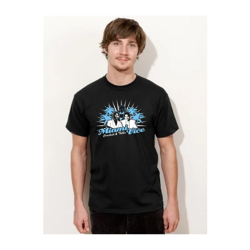 BIGTIME Filme & Serien T-Shirt Miami Vice schwarz Herren schwarz Front #farbe_schwarz