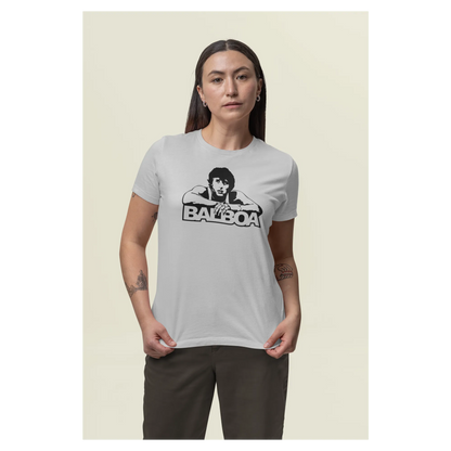 BIGTIME Filme & Serien T-Shirt Rocky Balboa Design 1 Damen Graumeliert Front 