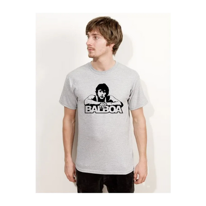 BIGTIME Filme & Serien T-Shirt Rocky Balboa Design 1 Herren Graumeliert Front 