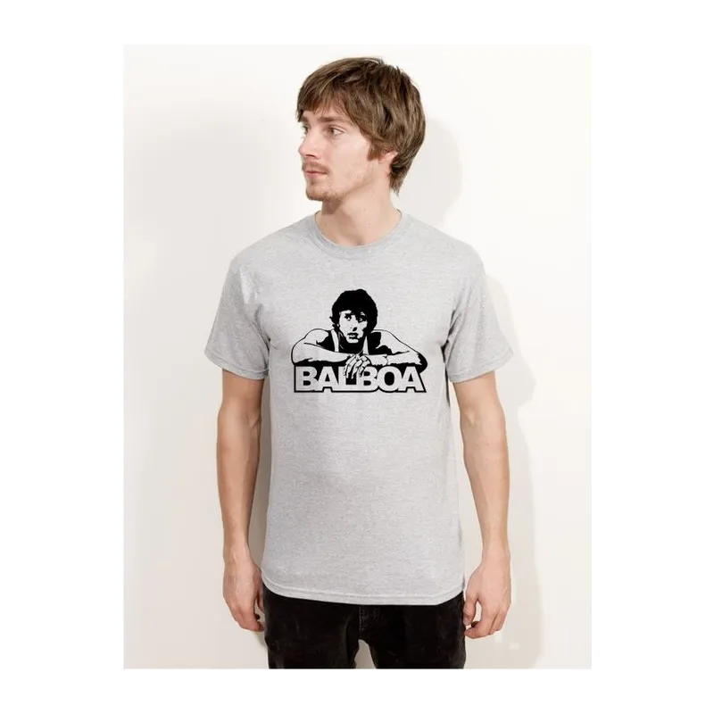 BIGTIME Filme & Serien T-Shirt Rocky Balboa Design 1 Herren Graumeliert Front 