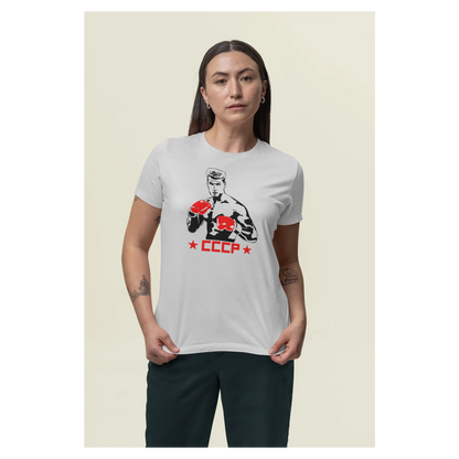 BIGTIME Filme & Serien T-Shirt Rocky Ivan Drago Design 1 Damen grau Front 