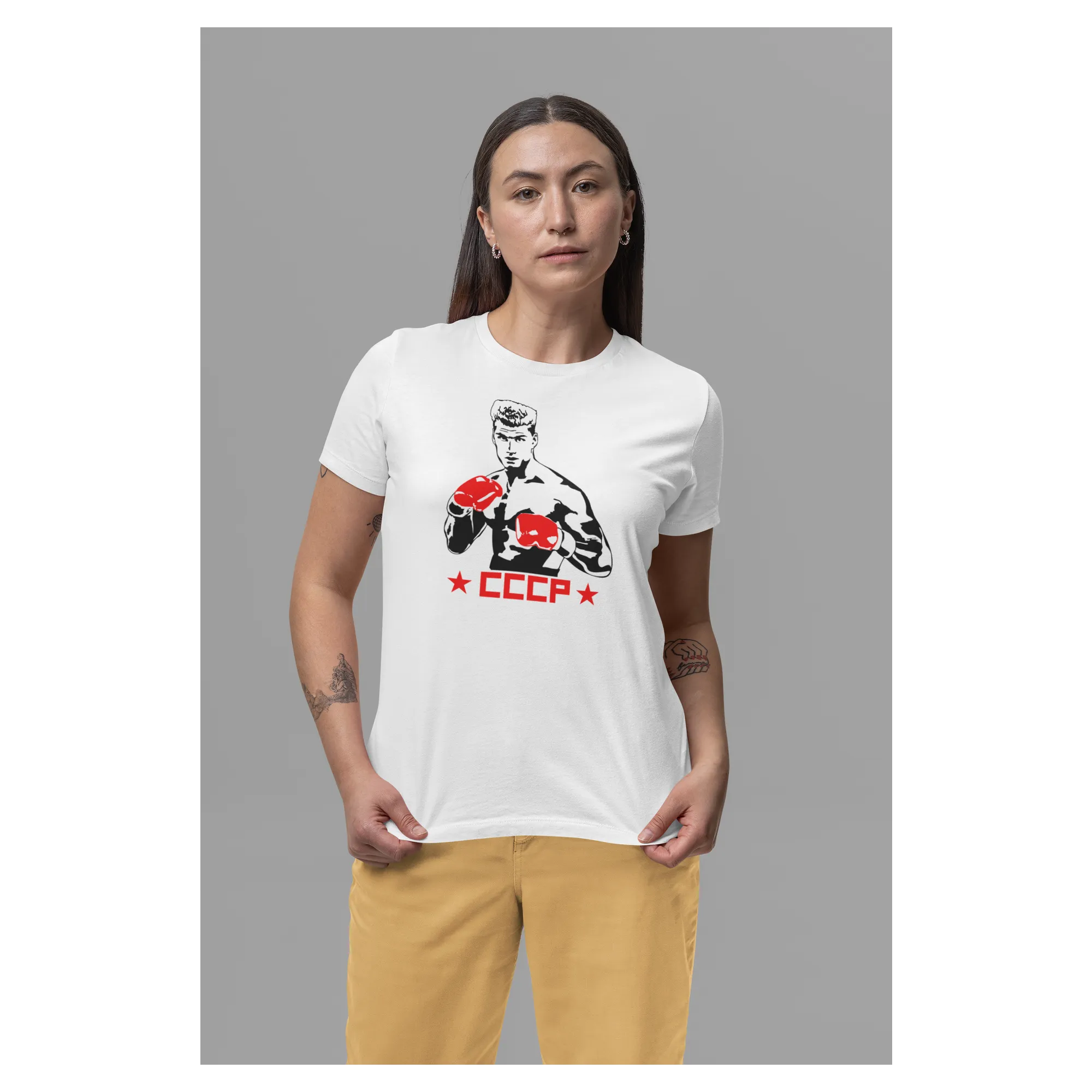 BIGTIME Filme & Serien T-Shirt Rocky Ivan Drago Design 1 Damen weiss Front 