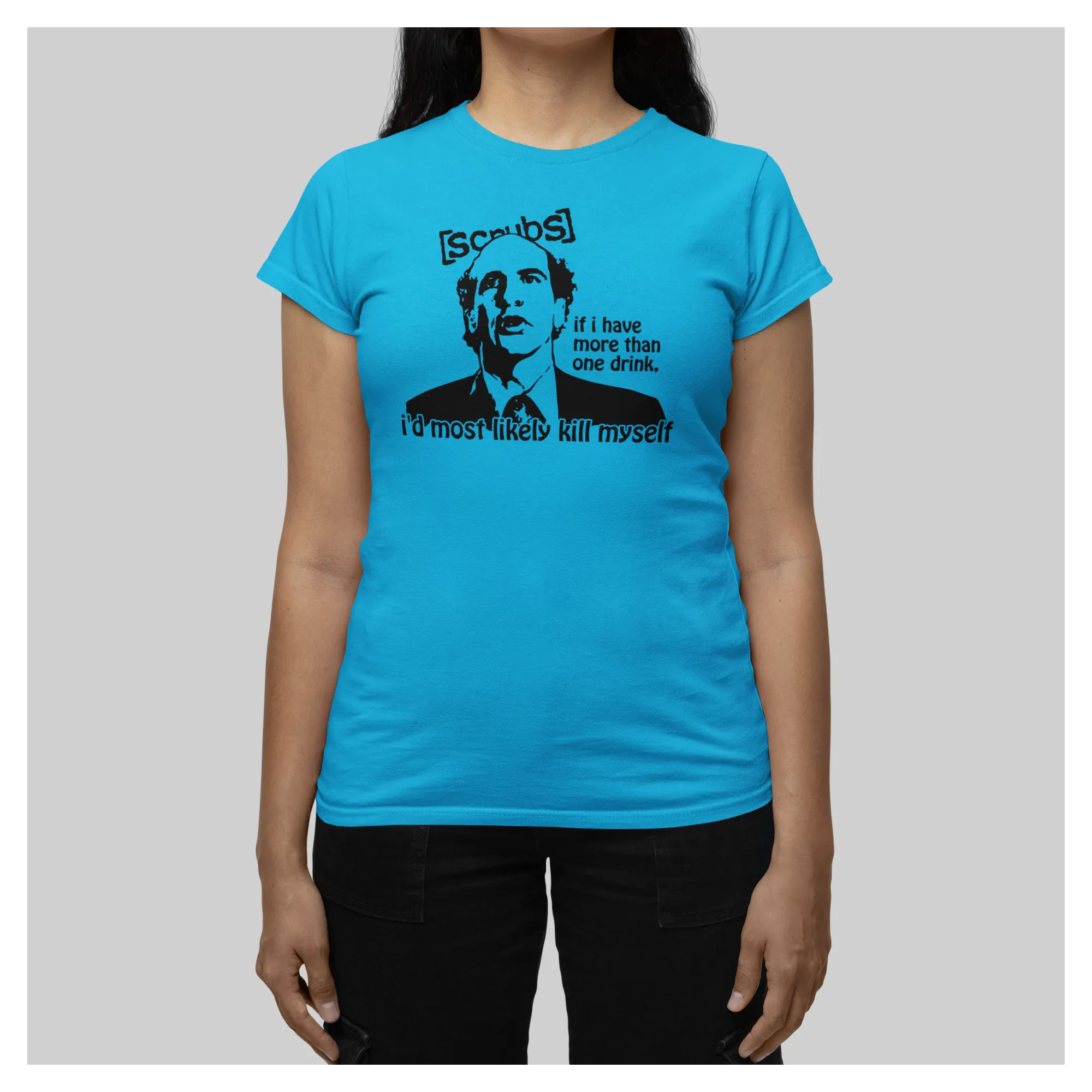 BIGTIME Filme & Serien T-Shirt Scrubs TED Damen hellblau Front #farbe_hellblau