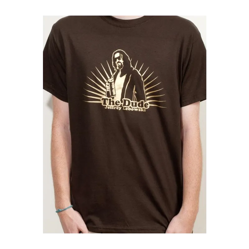 BIGTIME Filme & Serien The Big Lebowski DUDE Film Shirt braun T-Shirt Herren braun Front #farbe_braun