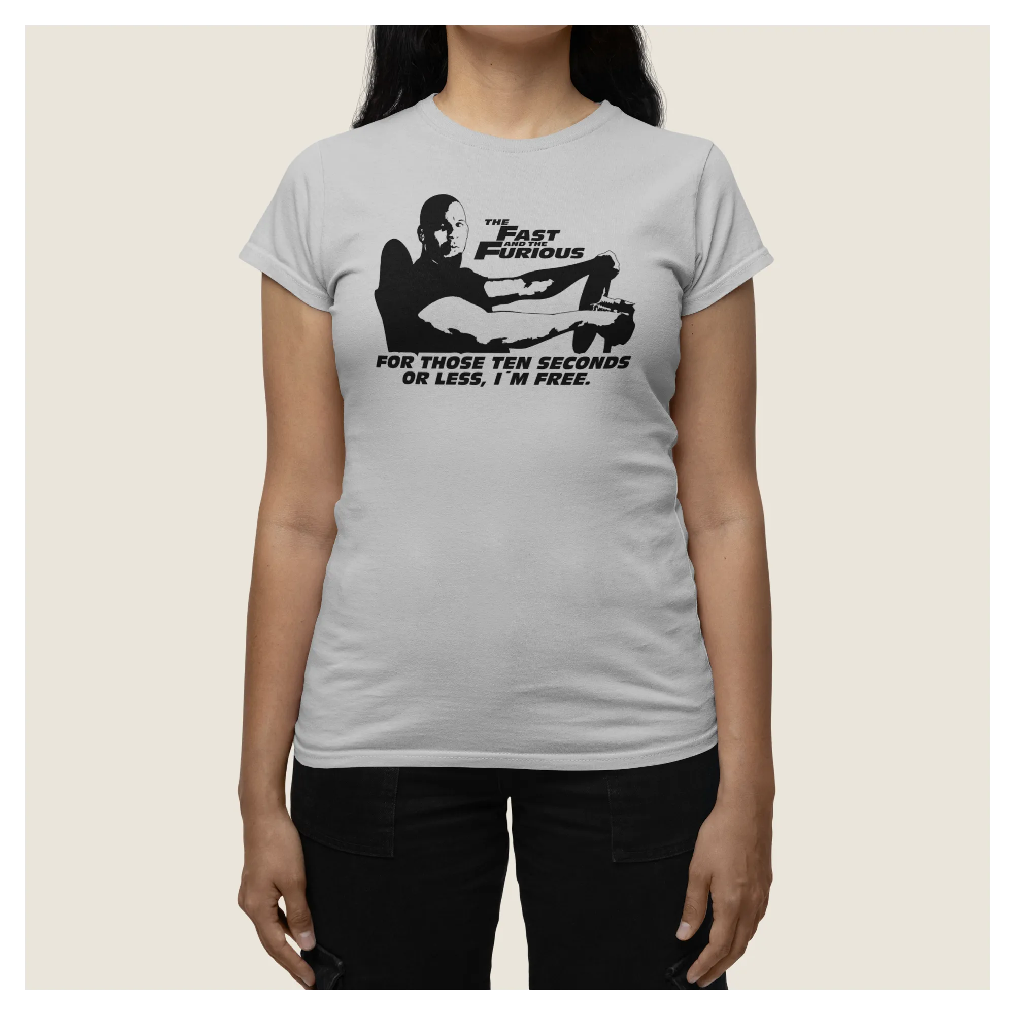 BIGTIME Filme & Serien Vin Diesel The Fast & The Furious Film Shirt grau T-Shirt Damen grau Front #farbe_grau