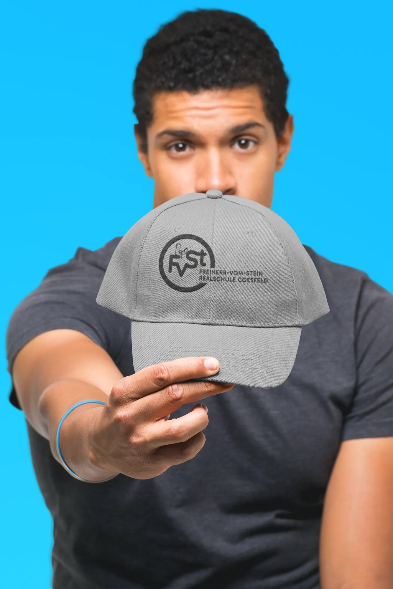 BIGTIME FVST Schul Classic Snapback inkl. Logodruck grau Front #farbe_grau