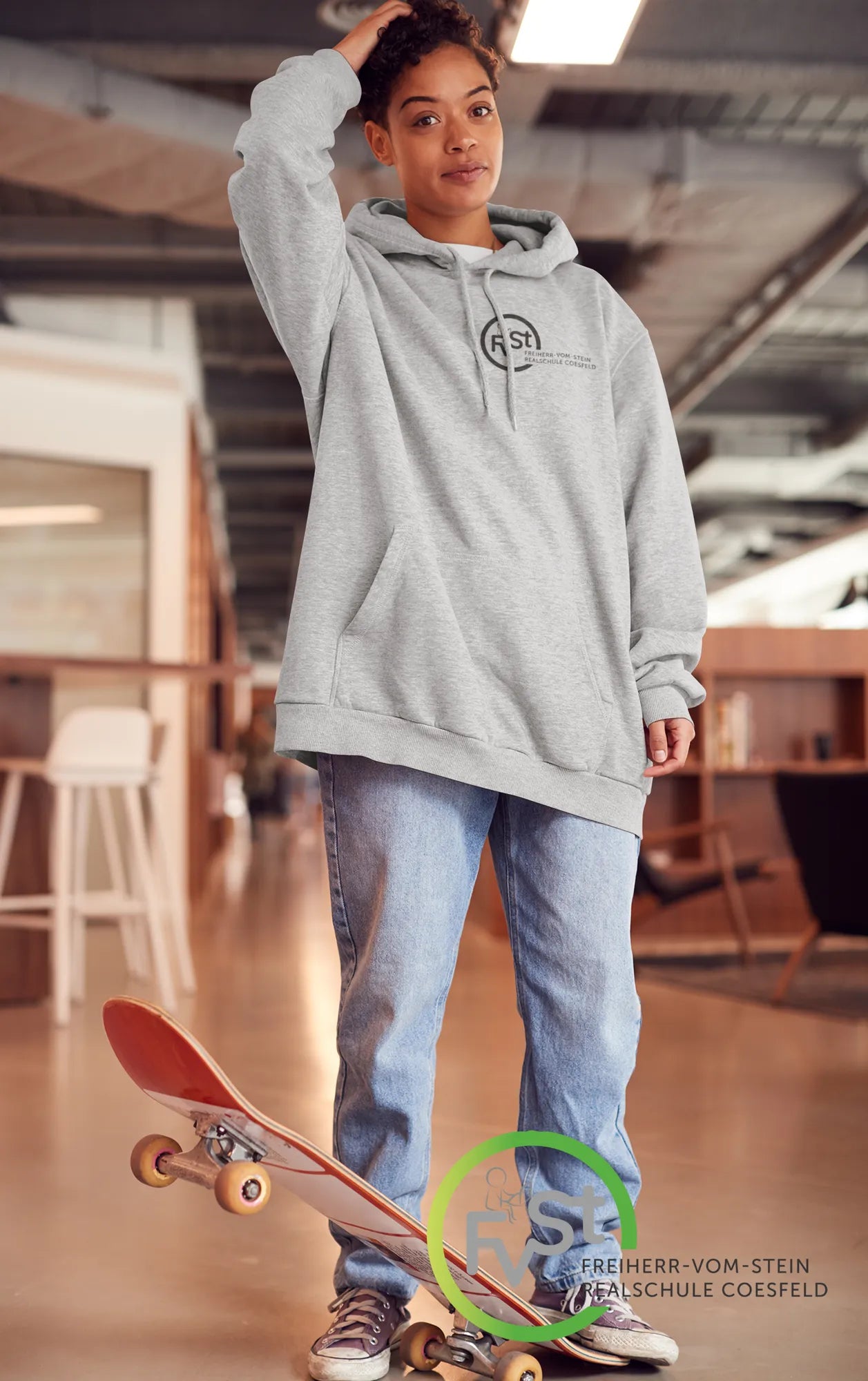 BIGTIME FVST Schul - College Hoodie grau