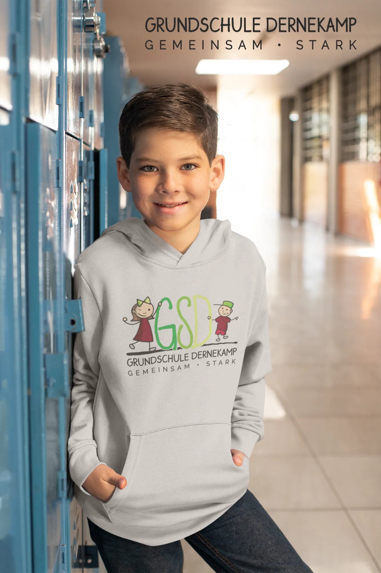 BIGTIME Grundschule Dernekamp - Kids College Hoodie - grau Front