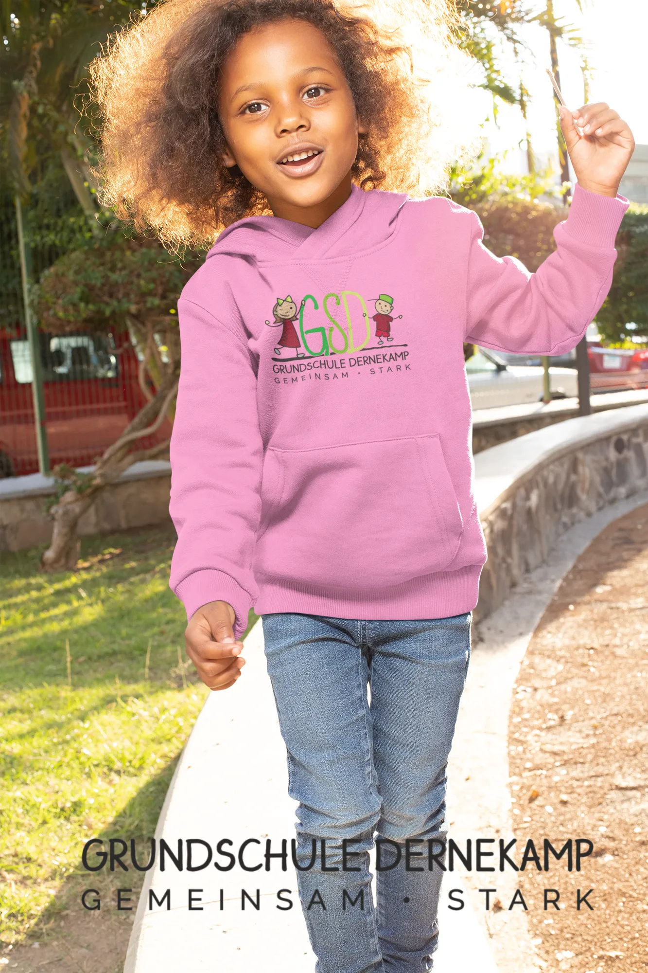 BIGTIME Grundschule Dernekamp - Kids College Hoodie - light pink Front