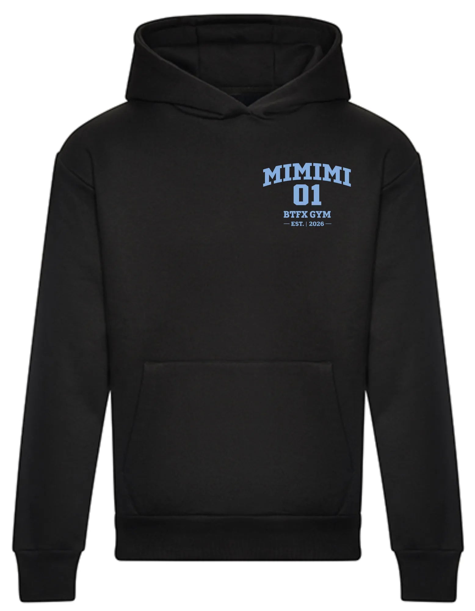 BIGTIME Gym Oversized Hoodie MIMIMI Heavywight schwarz unisex Rücken