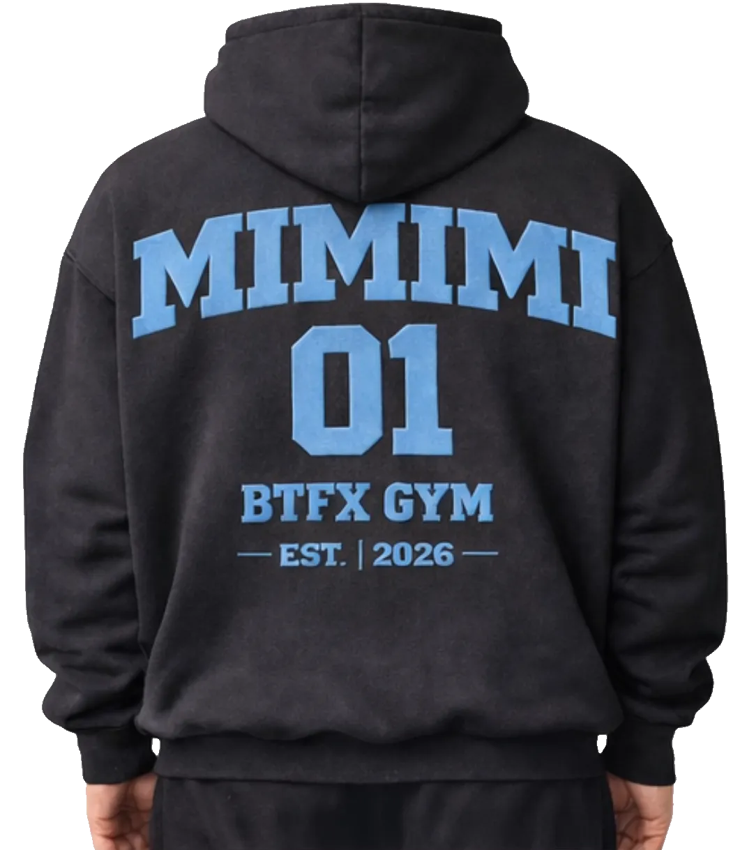 BIGTIME Gym Oversized Hoodie MIMIMI Heavywight schwarz unisex Front