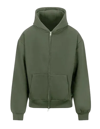 BIGTIME Gym Oversized Jacke Heavywight bottle green unisex Front