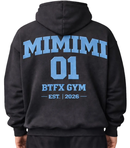 BIGTIME Gym Oversized Jacke MIMIMI Heavywight schwarz unisex Rücken
