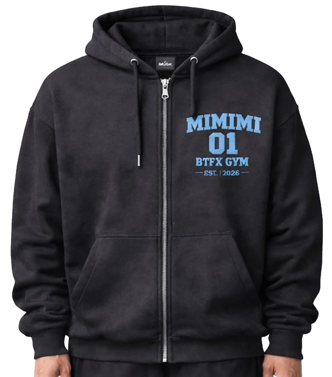 BIGTIME Gym Oversized Jacke MIMIMI Heavywight schwarz unisex Front
