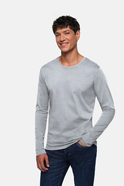 Hakro Longsleeve Heavy Herren grau-meliert Lifestyle 
